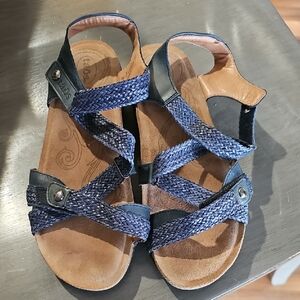 Taos Trulie Navy Leather Sandals